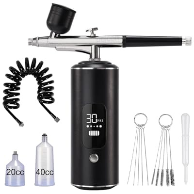 Aérographe avec compresseur Mini pistolet pulvérisateur pour peinture tatouage électrique sans fil Kit aérographe portable avec compresseur d'économies de coûts