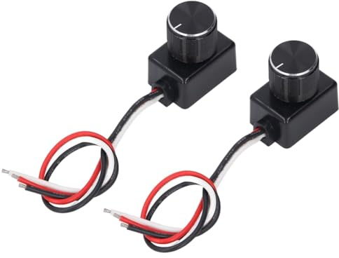 Hipzeepo Interruptor de Atenuación LED Regulable (Paquete de 2), Atenuación Suave del 5% Al 100%, 12-24 V, para Iluminación de Tira de RV, Camión, Perilla PWM