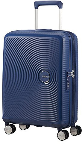 American Tourister Soundbox - Spinner S Erweiterbar Handgepäck, 55 cm, 35.5/41 L, Blau (Midnight Navy)