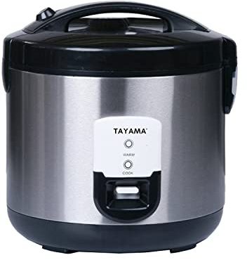 Tayama 20-Cup Stainless Steel Automatic Rice Cooker & Food Steamer, Black