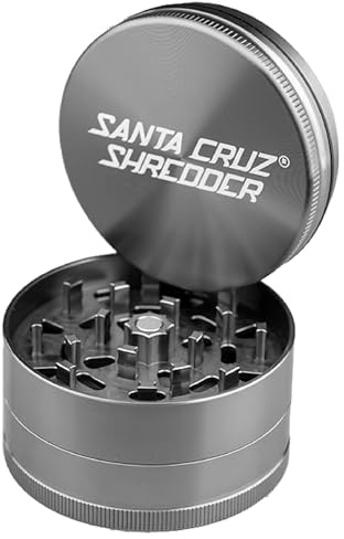 Santa Cruz Shredder Metal Spice and Herb Grinder Knurled Top for Stronger Grip 3-Piece Large 2.7 (Grey)