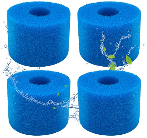 ZFTCN Schwimmbad Filter Schaum Schwamm, Filterschwamm für Intex Typ S1, für Whirlpool-Filter, wiederverwendbarer und waschbarer Schwammfilter, Filterschwamm Typ S1 Filter (4pcs) | für Whirlpool-Filter, wiederverwendbarer und waschbarer Schwammfilter, Filterschwamm Typ S1 Filter