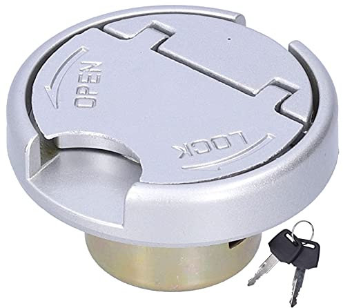 Fydun Tapa de Bloqueo del Tanque de Gasolina con Llaves Piezas de Acero Inoxidable Tapa del Tanque de Gasolina Universal para Motocicleta Scooter