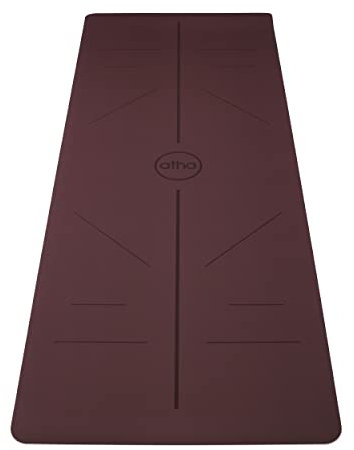 atha® PRO Align 4.2 mm Yogamatte | Nachhaltige & Rutschfeste Premium Yogamatte | Umweltfreundliche Materialien | Mit atha Align® Körperausrichtungssystem | Grösse XL | Inklusive Tragegurt | Weinrot