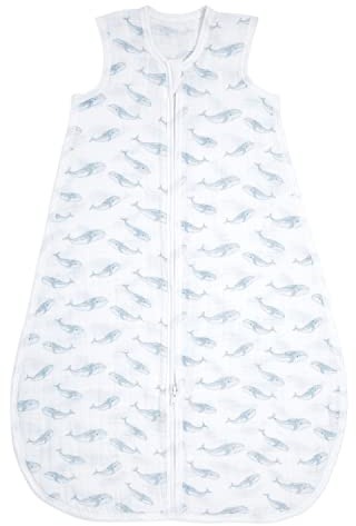 aden + anais Soft Sleeping Bag- Pack of 1 | GOTS Certified | Wearable Lightweight Muslin Sleep Sack Blanket | Pretty Sleeping Bag for Baby | 0-6 Months, 1 TOG | Newborn & Infant Essentials | Outdoors