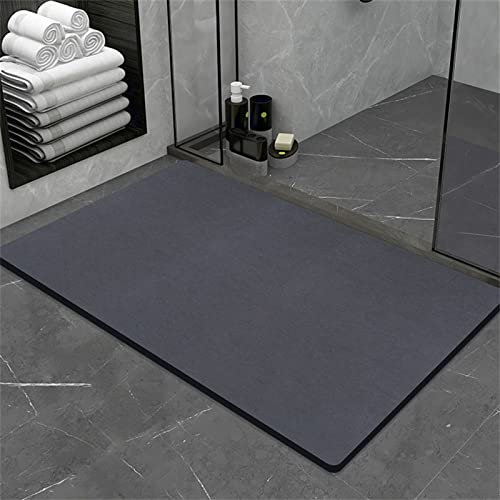 Aoojlo Badematte rutschfest 60x100cm, Badteppich Dunkelblau Badvorleger Schnelltrocknend Saugfähige Waschbar Duschvorleger, Badezimmerteppich Bath Mat Home Deko für Badewanne, Dusche, Badezimmer