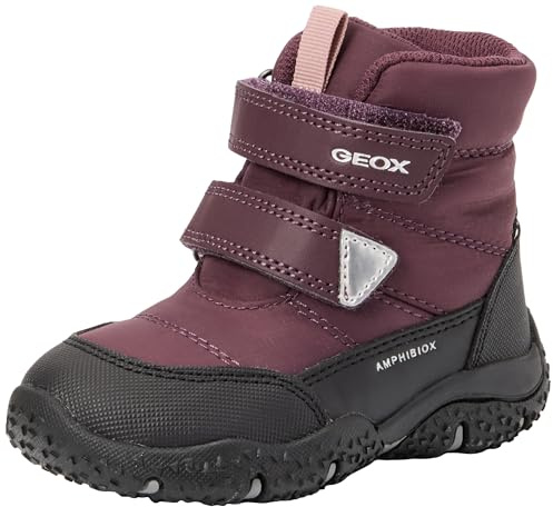 Geox B Baltic Girl B ABX, Bota de Nieve Bebé-Niñas, DK Burgundy/Black, 20 EU