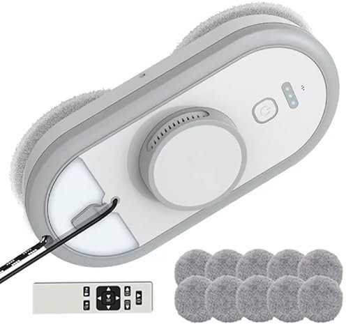 Robot lavavetri elettrico, getto d'acqua bifacciale, robot lavavetri intelligente con forte aspirazione da 2700 Pa, robot aspirapolvere for vetri con telecomando