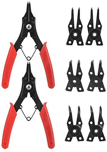 ANKROYU 2PCS Multifunctional Circlip Pliers, Steel Snap Ring Pliers, Non Slip Interchangeable Pliers Heads, Adjustable Pliers for Automotive Bicycles