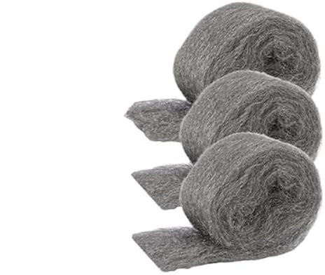 MKGAIN Stahlwolle 3 Stück Stahlwolle-Rolle for Polieren von Holz, Stoff, sauberer Siebdruck, Flexibles Drahtgeflecht, Glas-Reinigungswerkzeug Stahldrahtwolle
