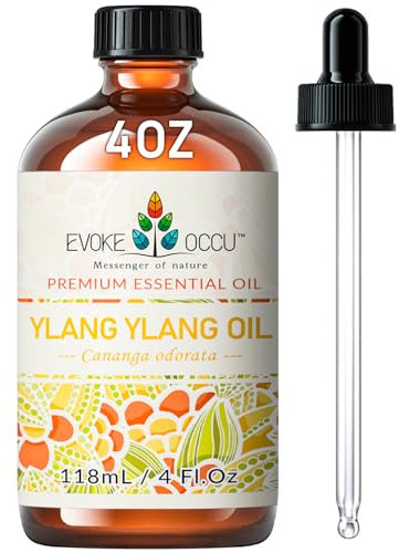 EVOKE OCCU Ylang Ylang Öl 118ml, reines ätherisches Öl für Haut Haar Aromatherapie Diffusor Duft DIY- 4 FL Oz