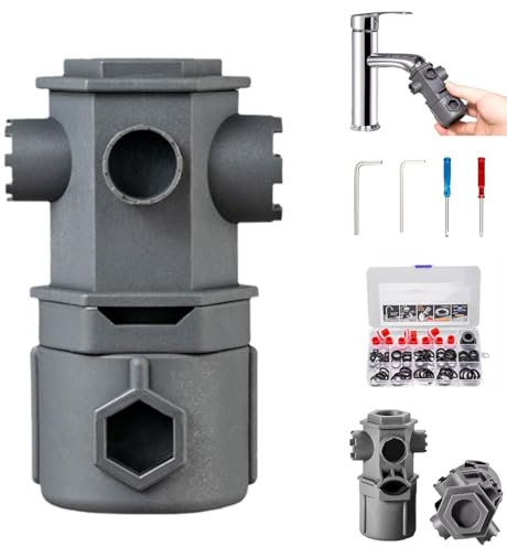 All-in-One-Schraubenschlüssel-Werkzeugsatz for Wasserhähne, 16-in-1-Multifunktionsschlüssel for Küche und Bad, Schraubenschlüssel-Werkzeugsatz Wasserhähne,nützliche Gadgets for Badezimmer Küchen.(With