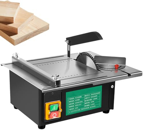 Sierra de mesa eléctrica, sierra de calar de mesa de 1200 W con encimera de acero inoxidable engrosada de 340 x 280 mm, profundidad de corte de 40 mm, diámetro de hoja de sierra de 150 mm, sierra