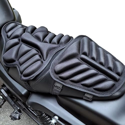 KPIRXO 2 Pezzi Cuscino Sella Moto per Triumph Speed Triple 1200 RR Street Bike, 3D Cuscino per Sella Moto Confortevole Assorbimento degli Urti Cuscino Moto Passeggero Sella Moto