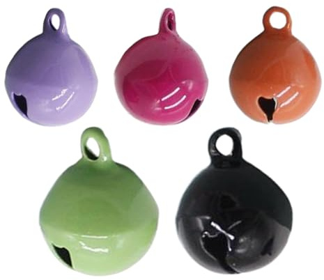 Campanelli per Collari da Cane - 5 Campanellini Colorati Per Collari Gatti E Cani | Sonagli Decorativi con Suono Nitido - Ciondoli per Taglie Piccole Medie Grandi - Uso Quotidiano ed Esterno
