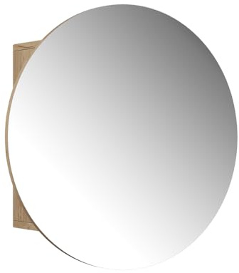 Vicco Armoire de Toilette Loki, Chêne doré, 60x60cm | avec 2 compartiments, pour montage mural avec miroir et surface de rangement
