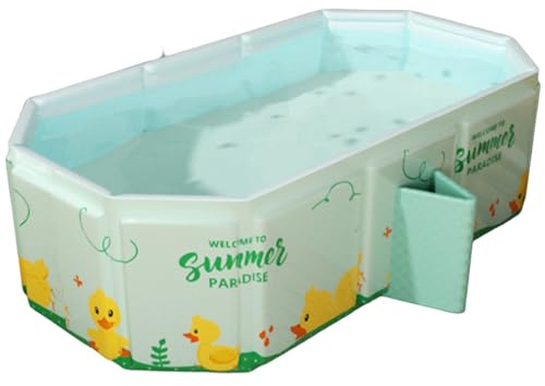 Vikbart babybadkar 78 x 45 x 30 cm hopfällbart babybadkar med dubbelt utfall och stödfötter bärbart badkar för barn 0-8 år