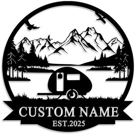 Personalized Caravan Metal Sign Custom Motorhome Metal Wall Art Decor Customized Name Sign for Motorhome Essentials Accessories Personalized Caravan Gifts