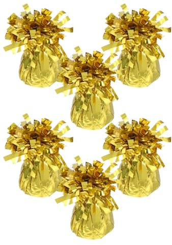 FELTECHELECTR 6 Pezzi Blocchi Peso per Palloncini Metallici Avvolti in per Palloncini da Festa in Oro Compleanno Matrimonio e Eventi Festivi