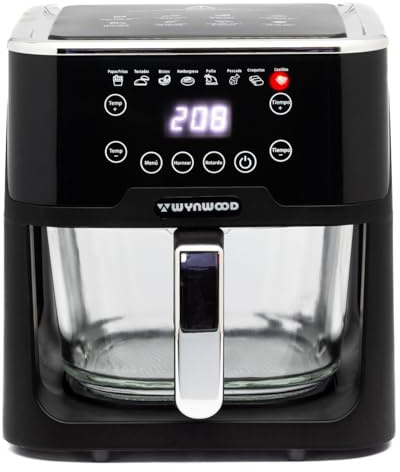 Wynwood Freidora de Aire Inteligente Vega 1200W – Freidora Sin Aceite 4 L con Panel Táctil Digital – Air Fryer Potente para Patatas, Pollo, Verduras, Cocina Saludable