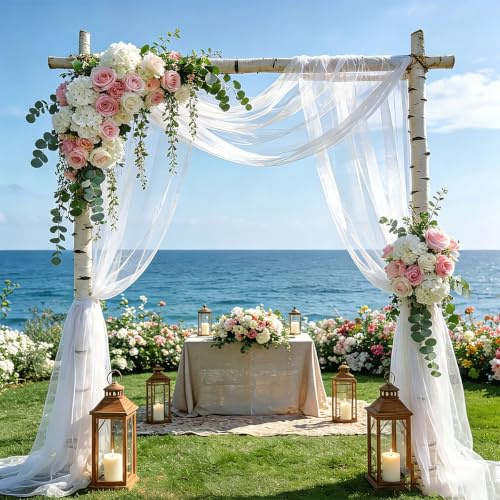 Cortina de Boda, Cortina de Gasa de Tul Blanca, Cortina Colgante Transversal, Cortina para Arco Decoració (1000, Centímetros)
