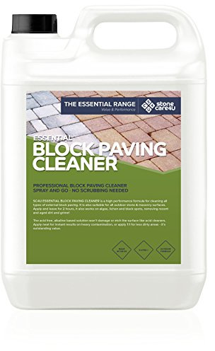 Stonecare4u Essential - Powerful Block Paving Cleaner - for Easy Removal of Dirt, Moss, Weeds & Algae- Simply Apply, Leave and Wash Away for a Beautiful Clean Drive (5 Litre)