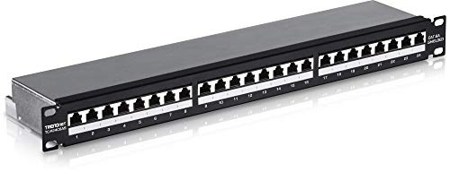 TRENDnet, TC-P24C6AS, Panneau de brassage 24 ports Cat6A blindé 1U, noir