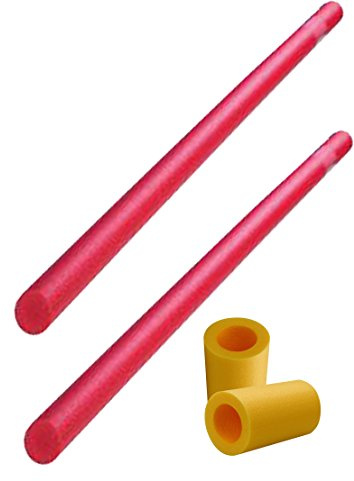 EXPLORER Poolnudel Schwimmnudel 160x7 cm aus PU-Schaum (2 Stück + Verbinder, Rot)