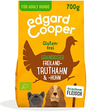 Edgard & Cooper Bio Organic Luscious Free Range Turkey and Chicken Dry Food with Carrot, Pear and Chia Seeds for Adult Dogs