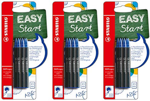 Tintenpatronen zum Nachfüllen - STABILO EASYoriginal Refill - medium - 3x 6er Pack - Schreibfarbe blau (löschbar)