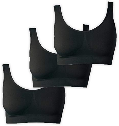 UnsichtBra Donna Set di 3 Reggiseni | Brassiere Senza Ferretto | Ultra Confortevole e Invisibile | Anti Sudore | Senza Cuciture | Elasticizzato e Traspirante | Nero, Bianco, Beige | Lingerie Cotone
