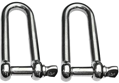 AERZETIX - C49825 - Lot de 2 - Manille forgée longue autobloquante - filetage M8-3000kg - en acier inoxydable A4