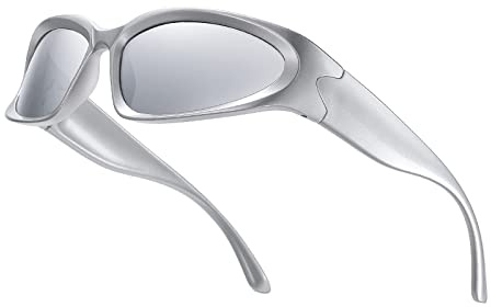 YUELUQU Y2K Wrap Around Sunglasses Men's Women's Futuristic Outdoor Sports Sunshade UV400 Glasses