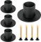 TNSLAND Lot de 4 bougeoirs noirs rétro - Décoration de ferme - Bougeoirs en fer pour maison, mariage, anniversaire, pendaison de crémaillère - Bougeoirs pour femmes et hommes