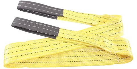 Cintura di Sollevamento per Gru, 2 M di Lunghezza 75 Mm di Larghezza Cintura di Sollevamento Piatta 3T Fibbie Doppie in Tessuto di Poliestere Portante per Cantiere
