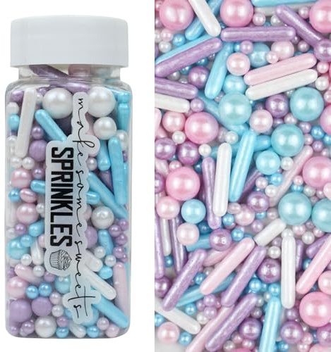 MakeSomeSweets BARBI CAKE - ROSA, BLU, BIANCO - Sprinkles - Decorazioni per Torte Commestibili, Vegano, Alta Qualità (100g)