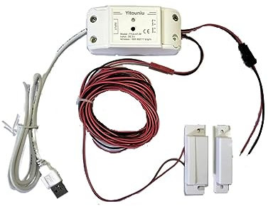 Yitouniu Tuya Smart WiFi 5V garage door opener controller Garage Open Close Monitor,wireless APP Remote Control Magnetic Door sensor,Compatible with Alexa Echo Google Home
