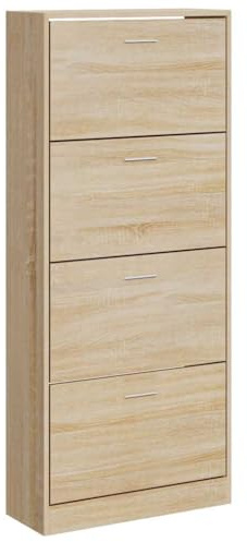 vidaXL Schuhschrank Sonoma-Eiche 63x24x147 cm Holzwerkstoff