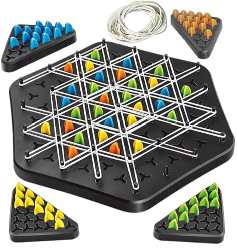 POPOYU Triangle Chess Board Game, Interactive Strategy Desktop Game for Kids Adult Family Party 2-4 Players