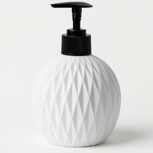 Dispensador de jabón líquido para baño o Cocina, dosificador Recargable con Bomba, Botella de jabón Blanco jabón de Manos, champú, lociones