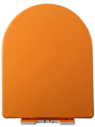 Klodeckel D-Form, Toilettendeckel, Toilettensitz mit Absenkautomatik Schnelle Demontage, Einfacher Einbau Belastbar 150 kg(Orange)