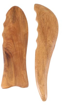 HAWILLOSCH 2stücke Natürliche Holz-gua Sha Massageplatten Handliche Kratzplatten Zur Hautpflege Für Gesicht Nacken Und Schultern Aus Hochwertigem Sandelholz Gefertigt