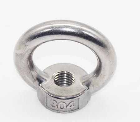 FUNSUEI 20 Stück Ringmutter M6, Augenmutter Edelstahl, Ringschraube Ösenmutter Ösenschraube zum Schrauben, Hängen, Hebezubehör, Silber