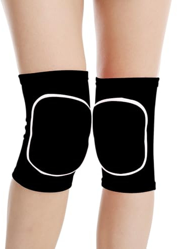 2er Antikollisions aus Verdicktem Schwamm Elastisch Knieschoner Sport Geeignet für Yoga Knieschoner Tanzen Outdoor-Sport-Fitness-Knieschützer Knieschoner Volleyball Damen Herren und Kinder(Schwarz S)