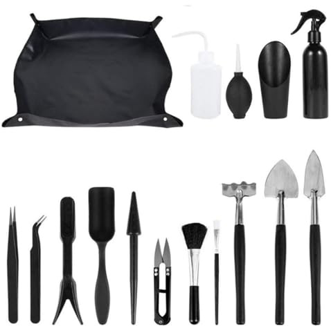 Outils pour succulentes – 16 pièces – Kit d'outils de Jardinage à Main Multifonction pour succulentes, Outils de Terrarium pour l'entretien des d'intérieur