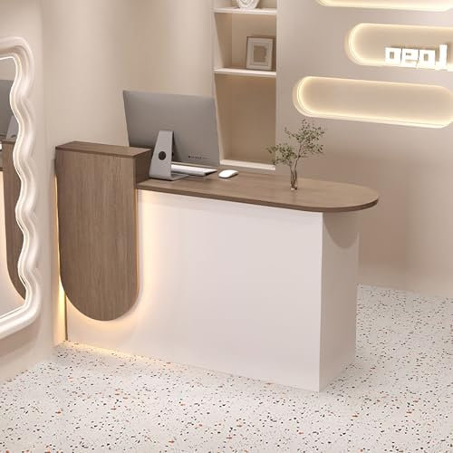 Moderner LED-beleuchteter Kassen-Empfangstisch mit abschließbarer Schublade, ideal für Büro, Schönheitssalon oder Lobby
