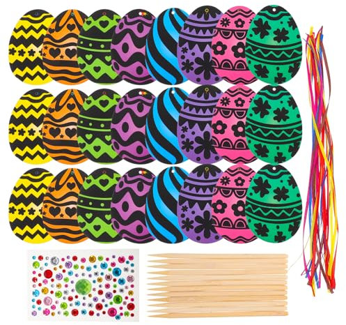 Alasum 1satz Kratzkarten Für Ostern Bunte Ei-kunstkarten Für Mädchen Bastelset Für Feiertagsdekoration Spaßige Osterparty-