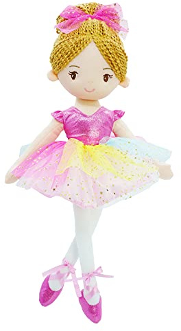 Lullaberry 40cm Ballerina Princess Polina - Stuffed Plush Soft Doll - Pink Outfit - Gift for Toddler Girls