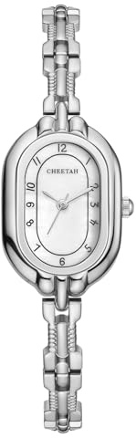 CHEETAH orologio Analogici al Quarzo da Qonna con Piccolo Bracciale in Metallo Vintage, Quadrante Digitale di facile Lettura, Orologio impermeabile per donne e ragazze