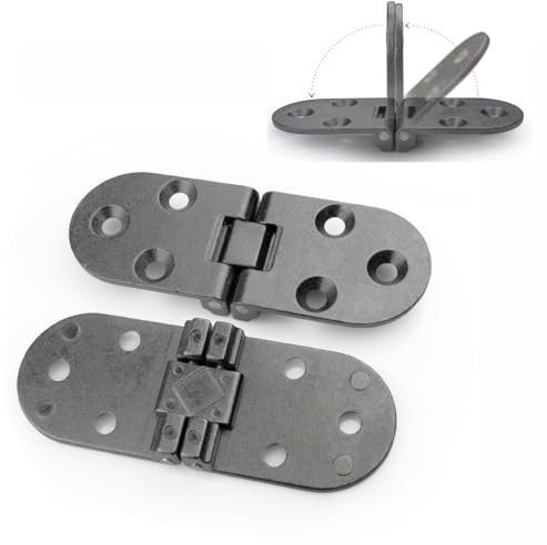 Klappenscharnier 180° Aufschraubscharnier aus Messing 30 x 80 mm, für Schrank, Tür, Möbel, Klapptisch - Graphit 4 Stück